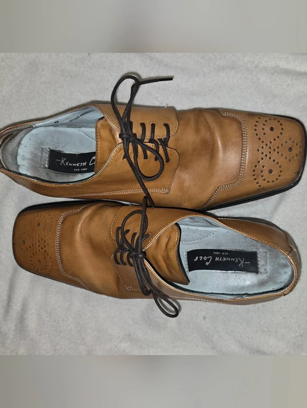 Kenneth‎ Cole Square-Toe Brogue Size 11 Lace-Up Dress Shoes